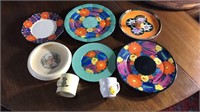 Group of Czechslovokia decorated plates, vintage