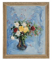 R.D. Schultz (AM 1915-2007) Oil Floral Painting
