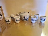 teapot and cups saki tea set