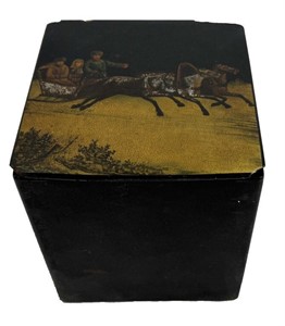 RUSSIAN LAQUER BOX, DATED 1872