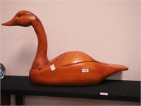 Carved wooden goose marked Made in Quebec 1986,