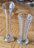Lot of 2 Vintage Glass Vases