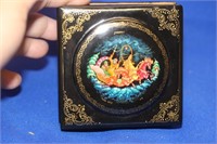 A Signed Hand Painted Russian Lacquer Box