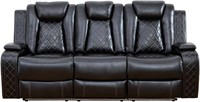 Black Leather 3-Piece Recliner Sofa GN4662