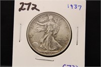 1937 WALKING LIBERTY HALF DOLLAR COIN