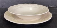 Vintage White Bowl and Plate Ceramic