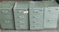 (4) Green Filing Cabinets