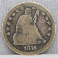 1876-CC Silver Quarter.