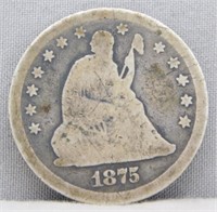 1875-CC Seated Quarter.