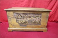 Montana Centennial 1889-1989 Wooden Box