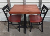 2 Top Mahogany Table w/ 2x Matching Chairs