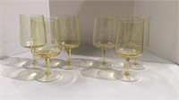 Beautiful set of six mid-century wine glasses