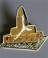 LINDSAY 85 GREAT 9TH DISTRICT PIN PINBACK V