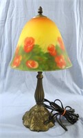 VNTG REVERSE PAINTED GLASS LAMP 19.5" HIGH