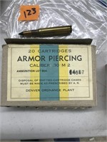 WWII US GI 30-06 20 rounds black tip Armor Pier