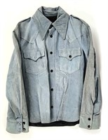 1970 AMF Harley-Davidson Suede Blue Leather Jacket