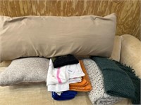 Assorted Pillows, Bedding, Beach Towels