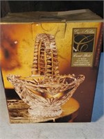 6 inch gold painted crystal basket