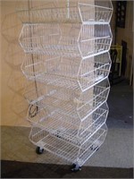 Wire Basket Rack on Casters 25x24x64