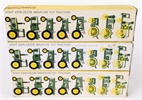 (3) 1/64 Ertl John Deere 8 Piece Tractor Sets