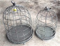 Pair of decorative bird cages, 16 & 12”