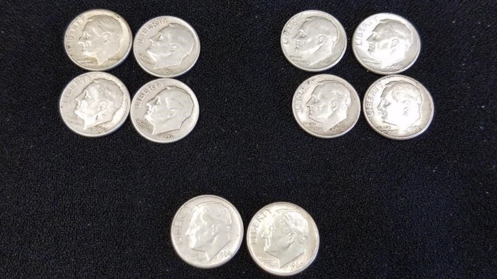 10 Silver Roosevelt Dimes