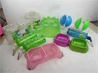 Lot of Misc. Small Pet Care Items - Feeding Bowls