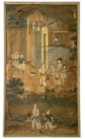Large Antique Chinese Watercolor on Paper.