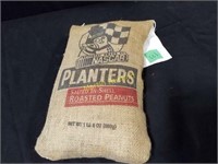 Planters unshelled peanuts in Nascar burlap