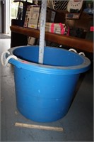 Large Blue Plastic Bucket w/Rope Handles