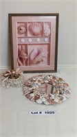 SHELL MIRRORED WALL DÉCOR AND SHELL PRINT