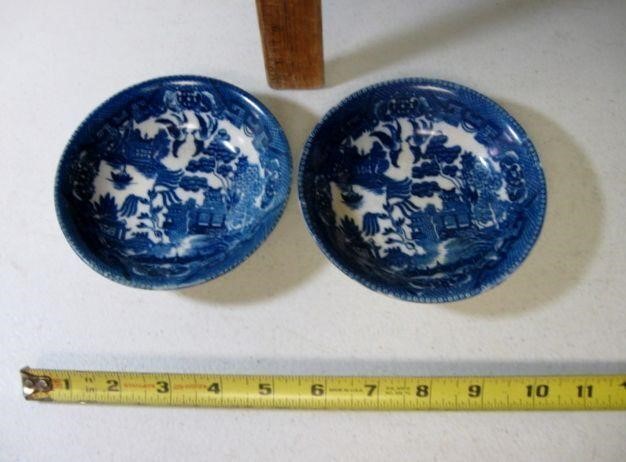 2 Occupied Japan Blue Willow Kakusa Ware 5" Bowls