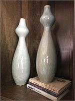 PAIR OF CONTEMPORARY 20”  VASES AND BOOKS