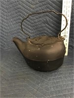 Vintage Cast Iron Kettle with Lid and Handle