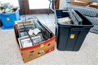 Plastic Tote of Photo Albums, Memory Boxes, Box