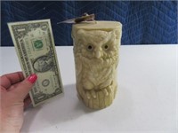 6" Owl Animal Spirits Carved Candle
