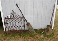 3pc antique cast iron garden trellis gate set