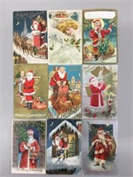 Lot of nine Santa Claus postcards.