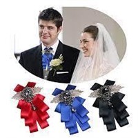 Fuerjia light gray plaid wedding bow tie