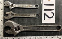 3 Adjustable Crescent Wrenches