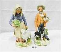 Figurines - Man w/dogs; Woman w/sheep; #8811
