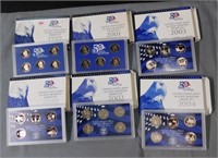 (6) US Proof State Quarter Sets: 1999, 2000,