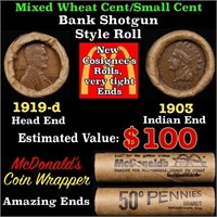 Lincoln Wheat Cent 1c Mixed Roll Orig Brandt McDon