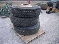 3- 1`2R22.5 tires on rims
