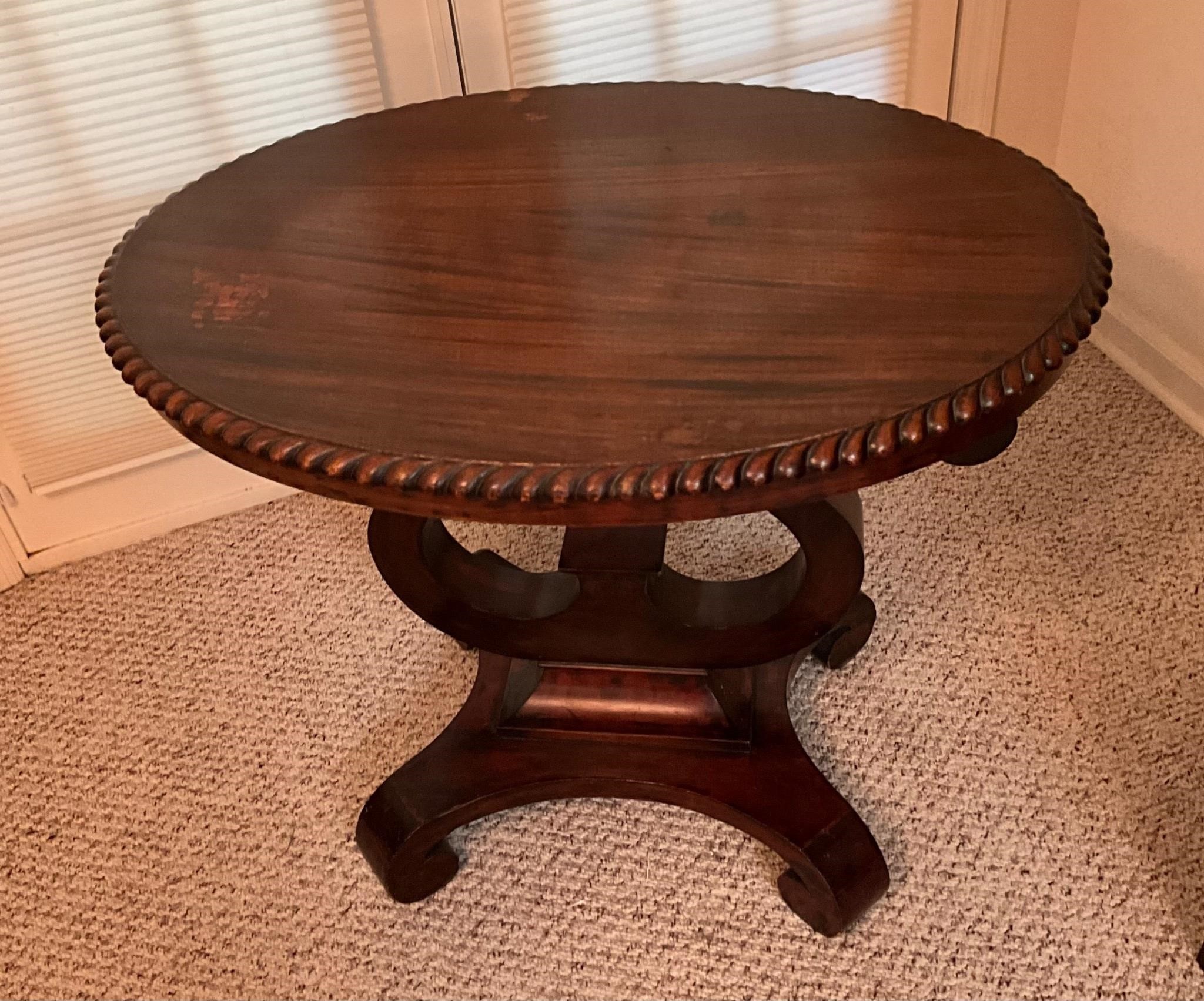Antique Oval Wood Side Table