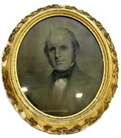 Antique Oval Portrait Of A Man