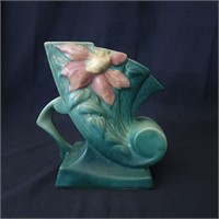 Roseville Pottery Clematis Cornucopia Vase