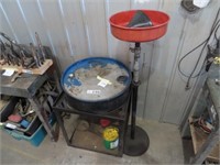 Parts wash and oil drain stand