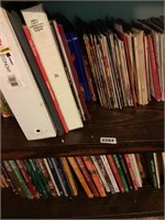 Cookbooks on bottom 2 shelves of bookcase