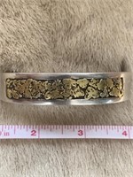 Gold Nugget and Stainless Bracelet Band